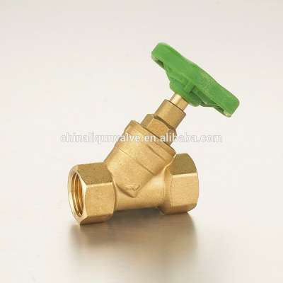 1/2"-1 1/4"Brass STOP Valve(Oblique Stop Valve) Polishing Surface Plastic Handle Straight-flow With Drain Valve