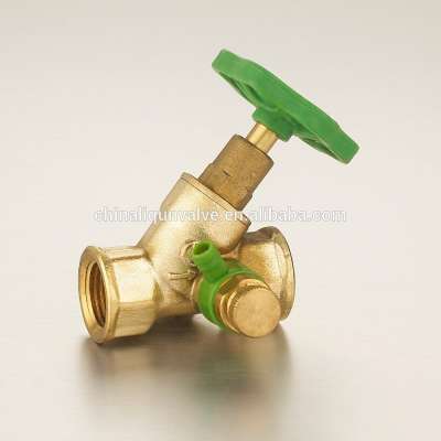 1/2"-1"Brass STOP Valve(Oblique Stop Valve) Polishing Surface Plastic Handle Straight-Flow With Drain Valve