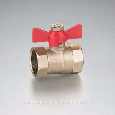 Red butterfly brass ball valve