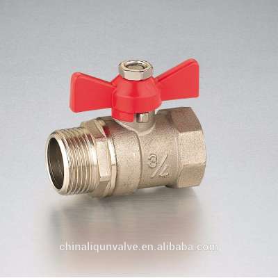 3/4" male famale butterfly brass ball valve